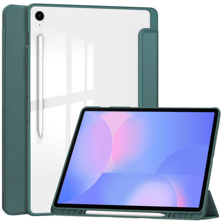 Custodia per tablet in pelle intelligente 3 pieghe in acrilico con slot per penna, For Samsung Galaxy Tab A11+, For Samsung Galaxy Tab S9 FE / S10 FE, For Samsung Galaxy Tab S10 FE+, For Samsung Galaxy Tab S9 FE+ / S10+