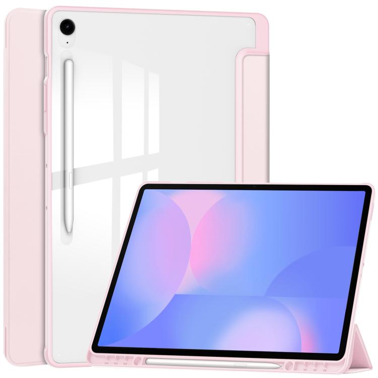 Custodia per tablet in pelle intelligente 3 pieghe in acrilico con slot per penna, For Samsung Galaxy Tab A11+, For Samsung Galaxy Tab S9 FE / S10 FE, For Samsung Galaxy Tab S10 FE+, For Samsung Galaxy Tab S9 FE+ / S10+