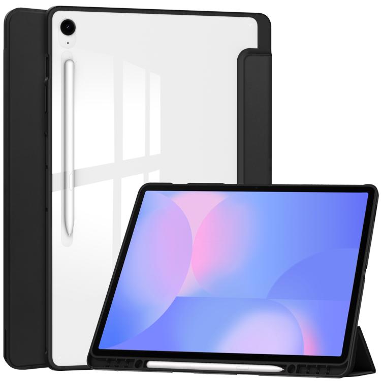 Custodia per tablet in pelle intelligente 3 pieghe in acrilico con slot per penna, For Samsung Galaxy Tab A11+, For Samsung Galaxy Tab S9 FE / S10 FE, For Samsung Galaxy Tab S10 FE+, For Samsung Galaxy Tab S9 FE+ / S10+