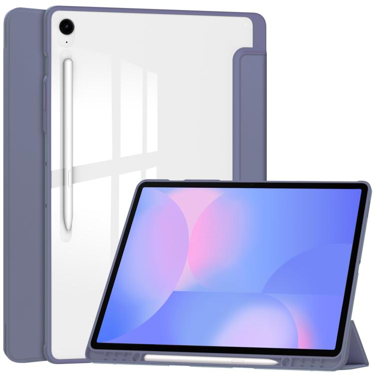 Custodia per tablet in pelle intelligente 3 pieghe in acrilico con slot per penna, For Samsung Galaxy Tab A11+, For Samsung Galaxy Tab S9 FE / S10 FE, For Samsung Galaxy Tab S10 FE+, For Samsung Galaxy Tab S9 FE+ / S10+