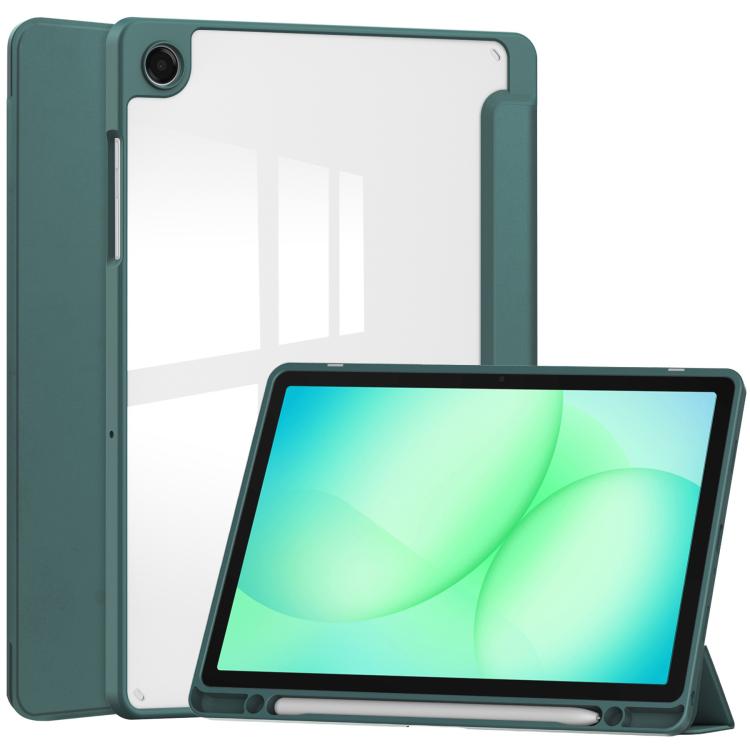 Custodia per tablet in pelle intelligente 3 pieghe in acrilico con slot per penna, For Samsung Galaxy Tab A11+, For Samsung Galaxy Tab S9 FE / S10 FE, For Samsung Galaxy Tab S10 FE+, For Samsung Galaxy Tab S9 FE+ / S10+