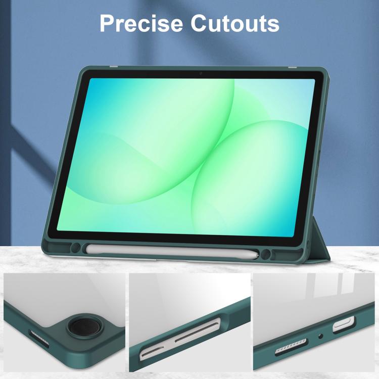 Custodia per tablet in pelle intelligente 3 pieghe in acrilico con slot per penna, For Samsung Galaxy Tab A11+, For Samsung Galaxy Tab S9 FE / S10 FE, For Samsung Galaxy Tab S10 FE+, For Samsung Galaxy Tab S9 FE+ / S10+