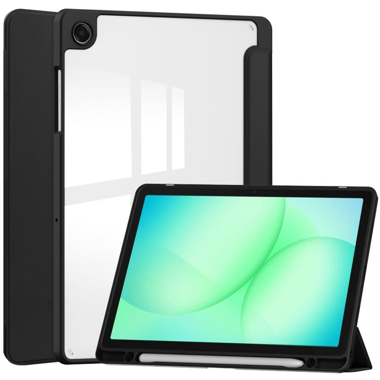 Custodia per tablet in pelle intelligente 3 pieghe in acrilico con slot per penna, For Samsung Galaxy Tab A11+, For Samsung Galaxy Tab S9 FE / S10 FE, For Samsung Galaxy Tab S10 FE+, For Samsung Galaxy Tab S9 FE+ / S10+