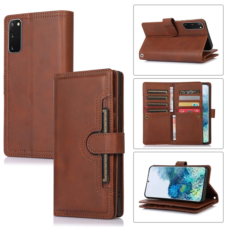 Custodia per telefono in pelle con slot per schede da polso, For Samsung Galaxy S20 Ultra, For Samsung Galaxy S20, For Samsung Galaxy S20+