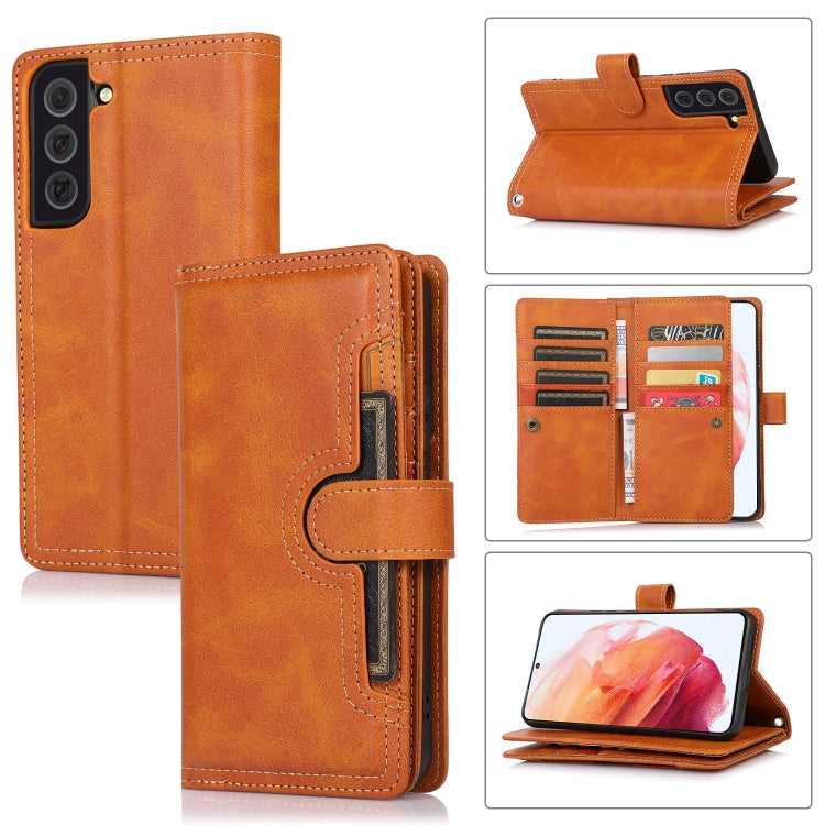 Custodia per telefono in pelle con slot per schede da polso, For Samsung Galaxy S22 Ultra 5G, For Samsung Galaxy S22+ 5G, For Samsung Galaxy S22 5G, For Samsung Galaxy S21 5G