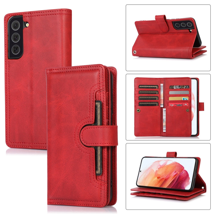 Custodia per telefono in pelle con slot per schede da polso, For Samsung Galaxy S22 Ultra 5G, For Samsung Galaxy S22+ 5G, For Samsung Galaxy S22 5G, For Samsung Galaxy S21 5G