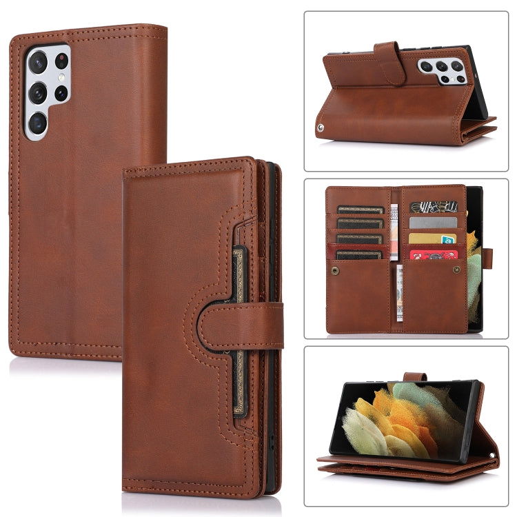 Custodia per telefono in pelle con slot per schede da polso, For Samsung Galaxy S21+ 5G, For Samsung Galaxy S21 Ultra 5G, For Samsung Galaxy Note20 Ultra, For Samsung Galaxy Note20