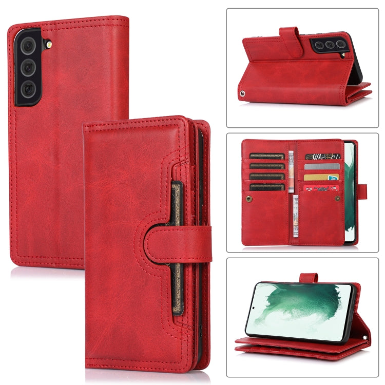 Custodia per telefono in pelle con slot per schede da polso, For Samsung Galaxy S22 Ultra 5G, For Samsung Galaxy S22+ 5G, For Samsung Galaxy S22 5G, For Samsung Galaxy S21 5G
