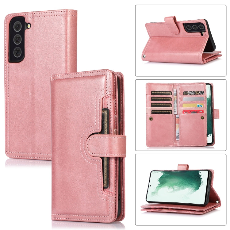 Custodia per telefono in pelle con slot per schede da polso, For Samsung Galaxy S22 Ultra 5G, For Samsung Galaxy S22+ 5G, For Samsung Galaxy S22 5G, For Samsung Galaxy S21 5G