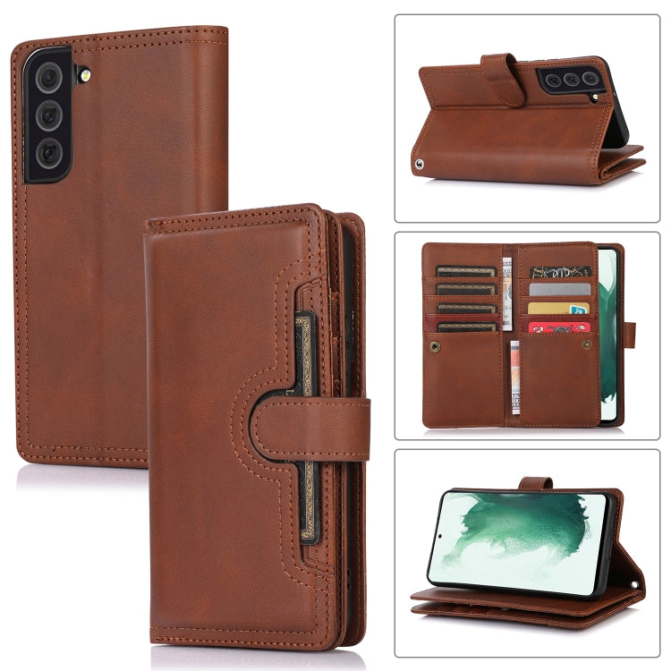 Custodia per telefono in pelle con slot per schede da polso, For Samsung Galaxy S22 Ultra 5G, For Samsung Galaxy S22+ 5G, For Samsung Galaxy S22 5G, For Samsung Galaxy S21 5G