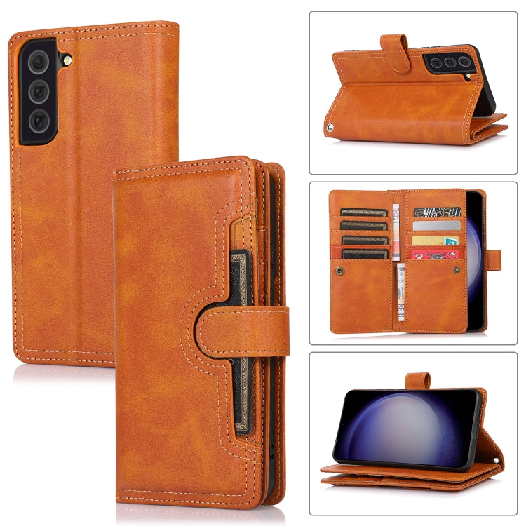 Custodia per telefono in pelle con slot per schede da polso, For Samsung Galaxy S24 5G, For Samsung Galaxy S23 Ultra 5G, For Samsung Galaxy S23+ 5G, For Samsung Galaxy S23 5G