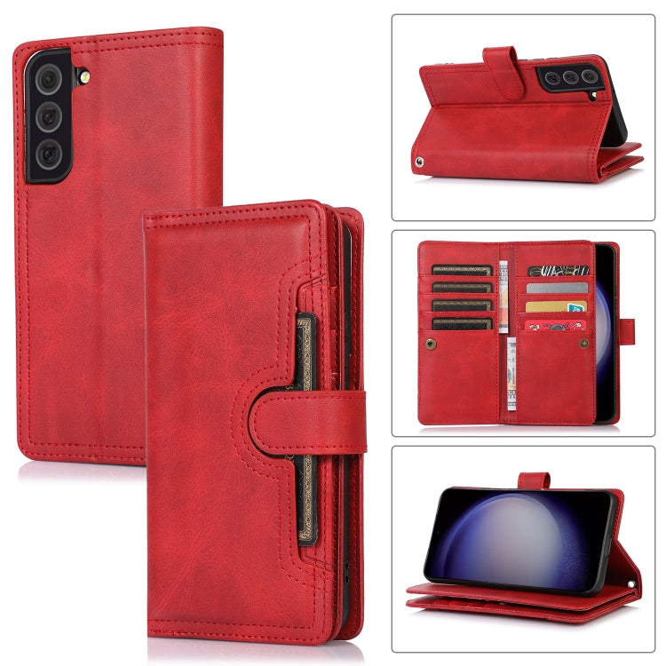 Custodia per telefono in pelle con slot per schede da polso, For Samsung Galaxy S24 5G, For Samsung Galaxy S23 Ultra 5G, For Samsung Galaxy S23+ 5G, For Samsung Galaxy S23 5G