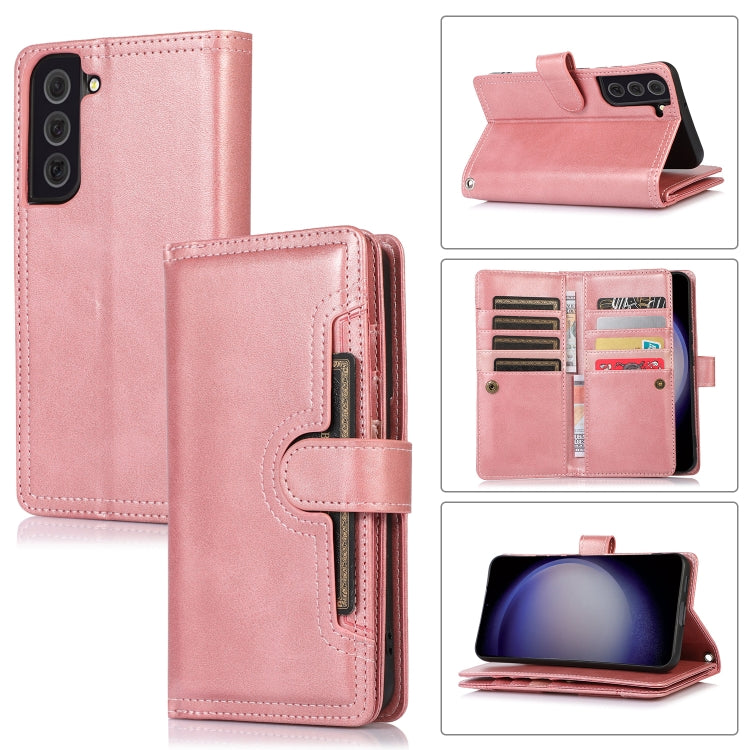 Custodia per telefono in pelle con slot per schede da polso, For Samsung Galaxy S24 5G, For Samsung Galaxy S23 Ultra 5G, For Samsung Galaxy S23+ 5G, For Samsung Galaxy S23 5G