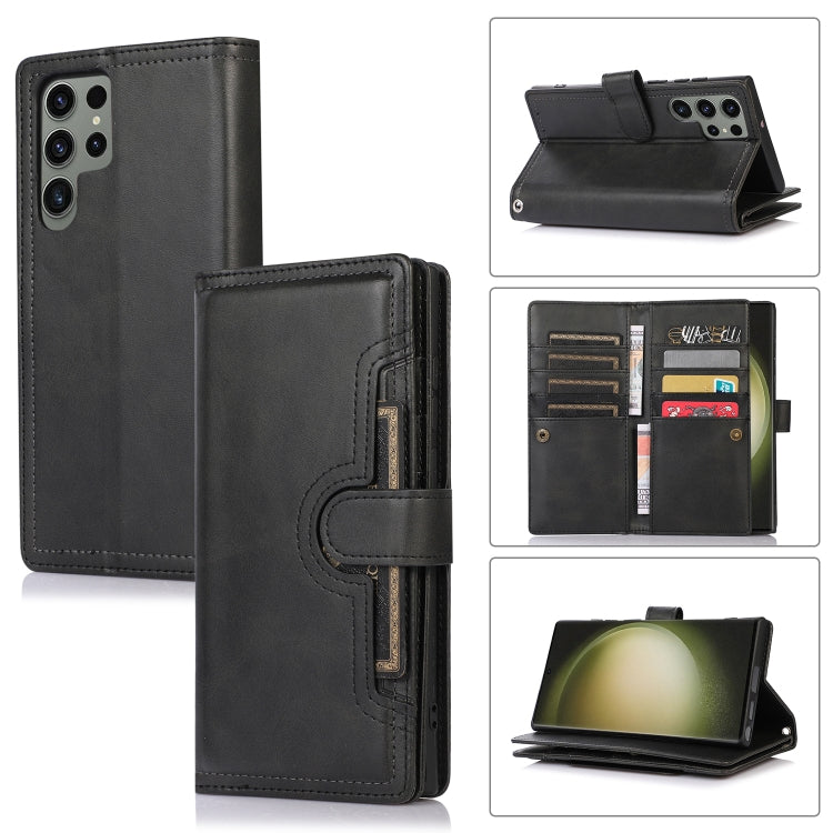 Custodia per telefono in pelle con slot per schede da polso, For Samsung Galaxy S24 5G, For Samsung Galaxy S23 Ultra 5G, For Samsung Galaxy S23+ 5G, For Samsung Galaxy S23 5G