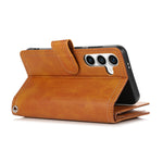 Custodia per telefono in pelle con slot per schede da polso, For Samsung Galaxy S24 5G, For Samsung Galaxy S23 Ultra 5G, For Samsung Galaxy S23+ 5G, For Samsung Galaxy S23 5G