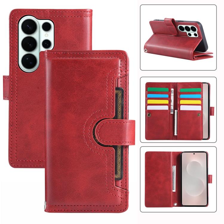 Custodia per telefono in pelle con slot per schede da polso, For Samsung Galaxy S26 Edge 5G, For Samsung Galaxy S26 Ultra 5G, For Samsung Galaxy S24 Ultra 5G, For Samsung Galaxy S24+ 5G