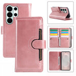 Custodia per telefono in pelle con slot per schede da polso, For Samsung Galaxy S26 Edge 5G, For Samsung Galaxy S26 Ultra 5G, For Samsung Galaxy S24 Ultra 5G, For Samsung Galaxy S24+ 5G
