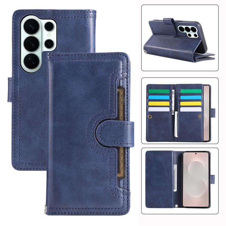 Custodia per telefono in pelle con slot per schede da polso, For Samsung Galaxy S26 Edge 5G, For Samsung Galaxy S26 Ultra 5G, For Samsung Galaxy S24 Ultra 5G, For Samsung Galaxy S24+ 5G