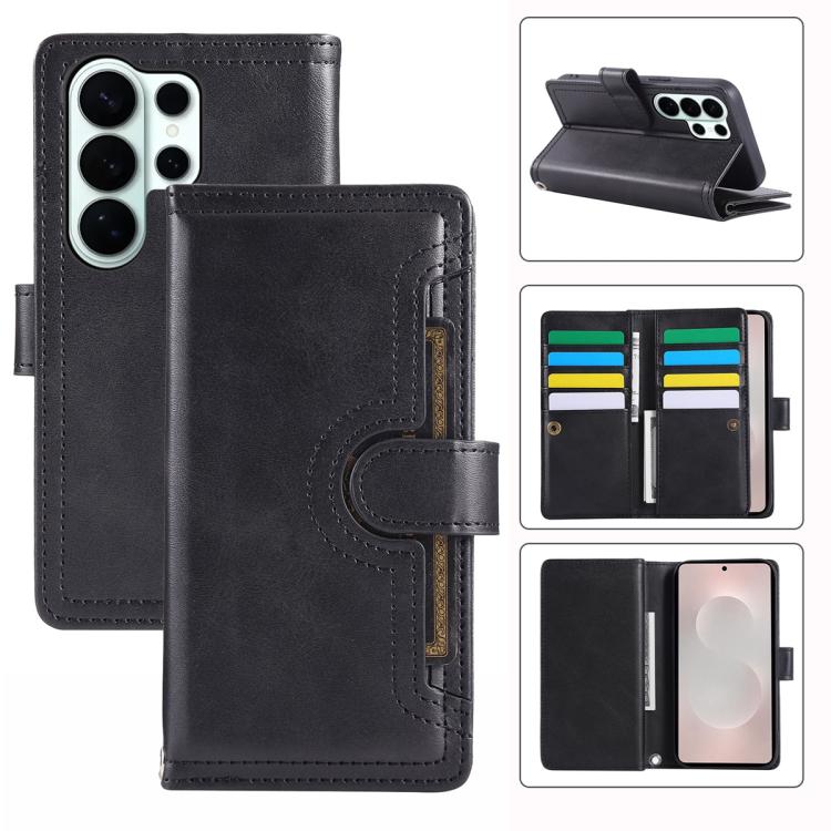 Custodia per telefono in pelle con slot per schede da polso, For Samsung Galaxy S26 Edge 5G, For Samsung Galaxy S26 Ultra 5G, For Samsung Galaxy S24 Ultra 5G, For Samsung Galaxy S24+ 5G