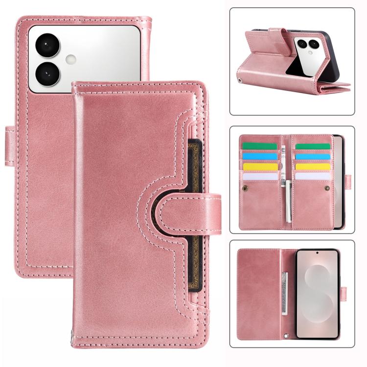 Custodia per telefono in pelle con slot per schede da polso, For Samsung Galaxy S26 Edge 5G, For Samsung Galaxy S26 Ultra 5G, For Samsung Galaxy S24 Ultra 5G, For Samsung Galaxy S24+ 5G