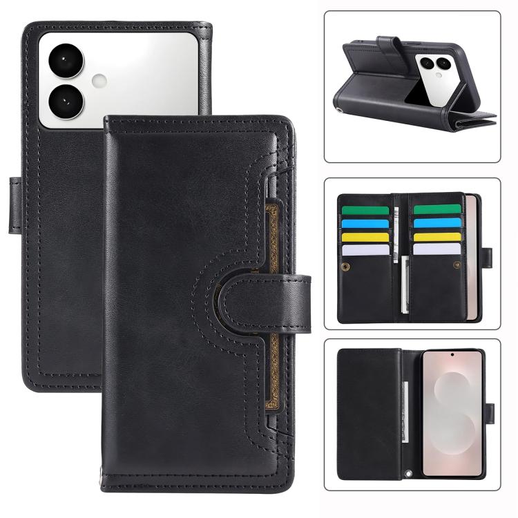 Custodia per telefono in pelle con slot per schede da polso, For Samsung Galaxy S26 Edge 5G, For Samsung Galaxy S26 Ultra 5G, For Samsung Galaxy S24 Ultra 5G, For Samsung Galaxy S24+ 5G