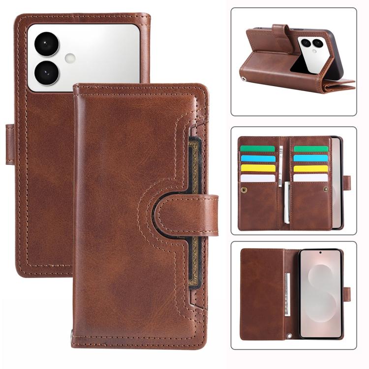 Custodia per telefono in pelle con slot per schede da polso, For Samsung Galaxy S26 Edge 5G, For Samsung Galaxy S26 Ultra 5G, For Samsung Galaxy S24 Ultra 5G, For Samsung Galaxy S24+ 5G