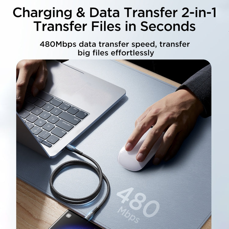 Cavo USB-C Type-C 60W ricarica rapida 1 metro nylon