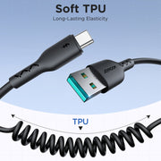 JOYROOM SA38-CC3 Cavo dati di ricarica rapida a spirale da USB-C/Type-C a USB-C/Type-C da 60 W, USB-C / Type-C to USB-C / Type-C
