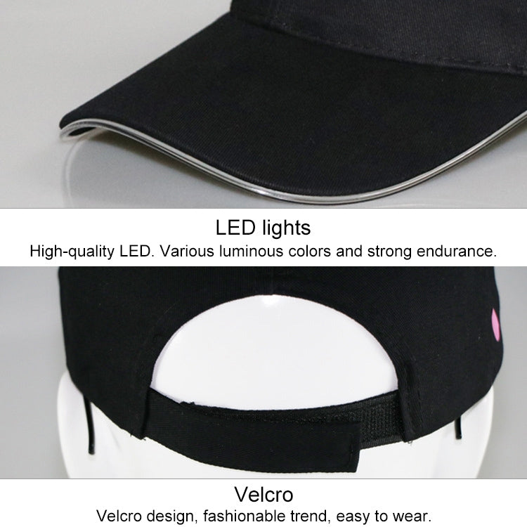 Berretto da baseball luminoso a LED Cappello da sole fluorescente da esterno maschile, stile: Batteria, Black Hat Red Light, Black Hat Orange Light, Black  Hat Yellow Light, Black Hat Green Light, Black Hat Blue Light, Black Hat White Light            ...