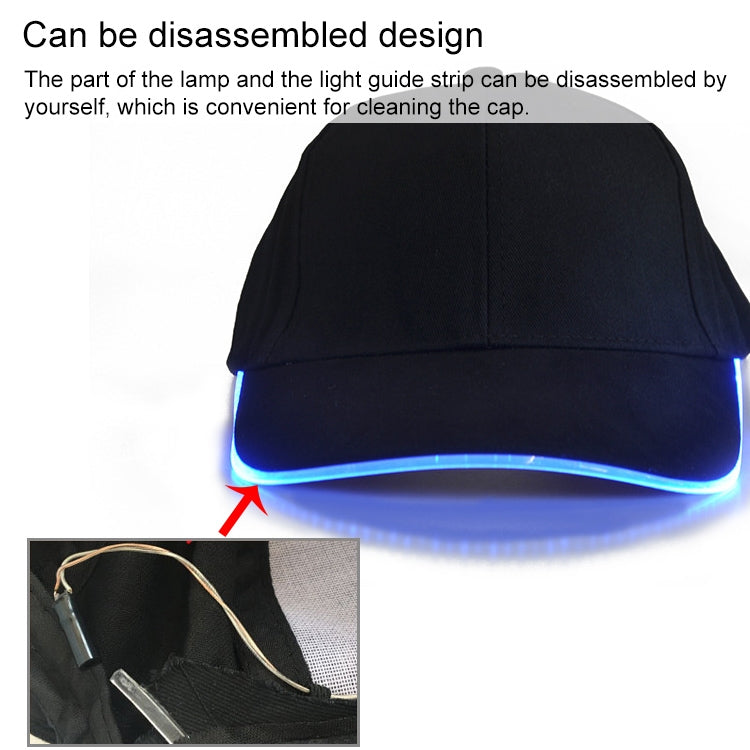 Berretto da baseball luminoso a LED Cappello da sole fluorescente da esterno maschile, stile: Batteria, Black Hat Red Light, Black Hat Orange Light, Black  Hat Yellow Light, Black Hat Green Light, Black Hat Blue Light, Black Hat White Light            ...