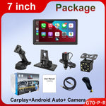 X70-1 Car 7 pollici IPS Schermo intelligente portatile Proiezione schermo wireless Carplay Android Auto, con telecamera di retromarcia, with Reversing Camera
