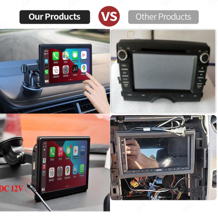 X70-1 Car 7 pollici IPS Schermo intelligente portatile Proiezione schermo wireless Carplay Android Auto, con telecamera di retromarcia, with Reversing Camera