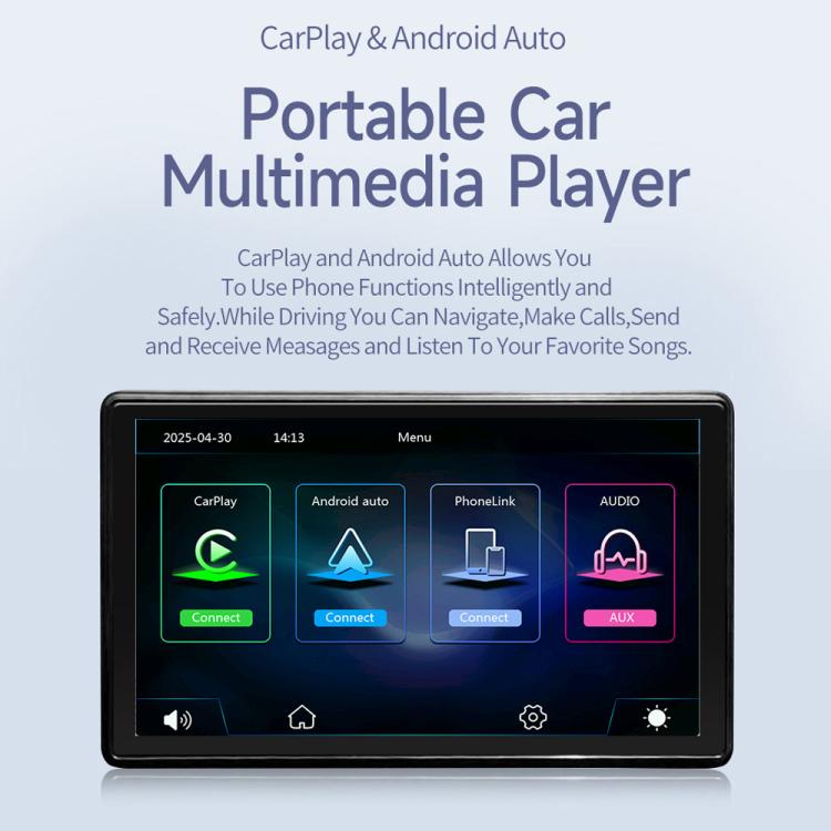 X70-1 Car 7 pollici IPS Schermo intelligente portatile Proiezione schermo wireless Carplay Android Auto, con telecamera di retromarcia, with Reversing Camera