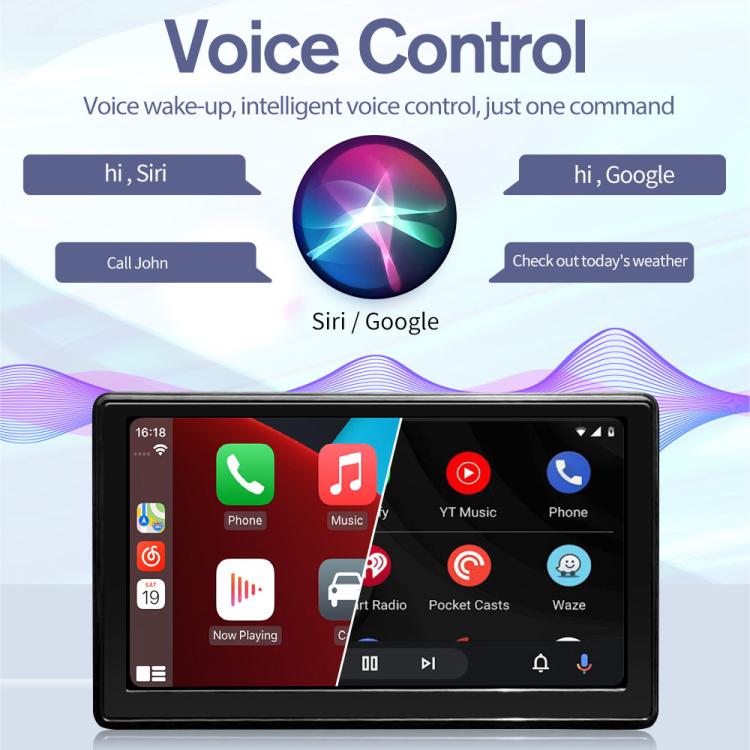 X70-1 Car 7 pollici IPS Schermo intelligente portatile Proiezione schermo wireless Carplay Android Auto, con telecamera di retromarcia, with Reversing Camera
