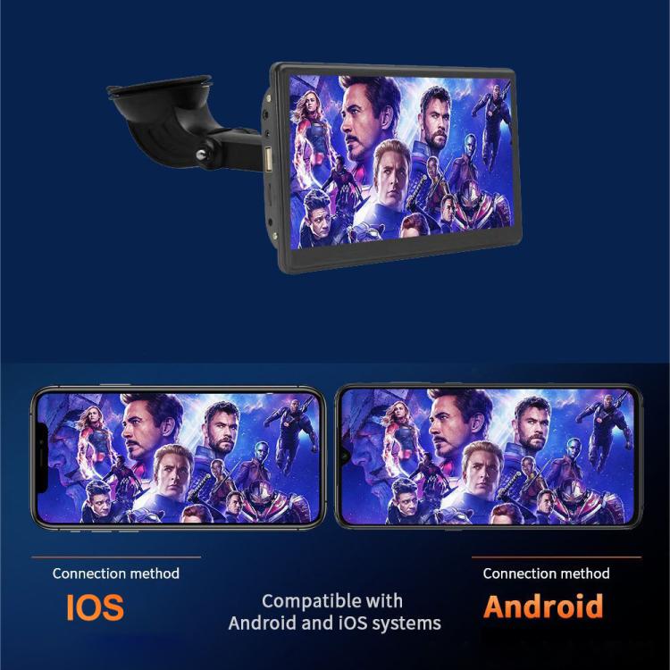 X70-1 Car 7 pollici IPS Schermo intelligente portatile Proiezione schermo wireless Carplay Android Auto, con telecamera di retromarcia, with Reversing Camera