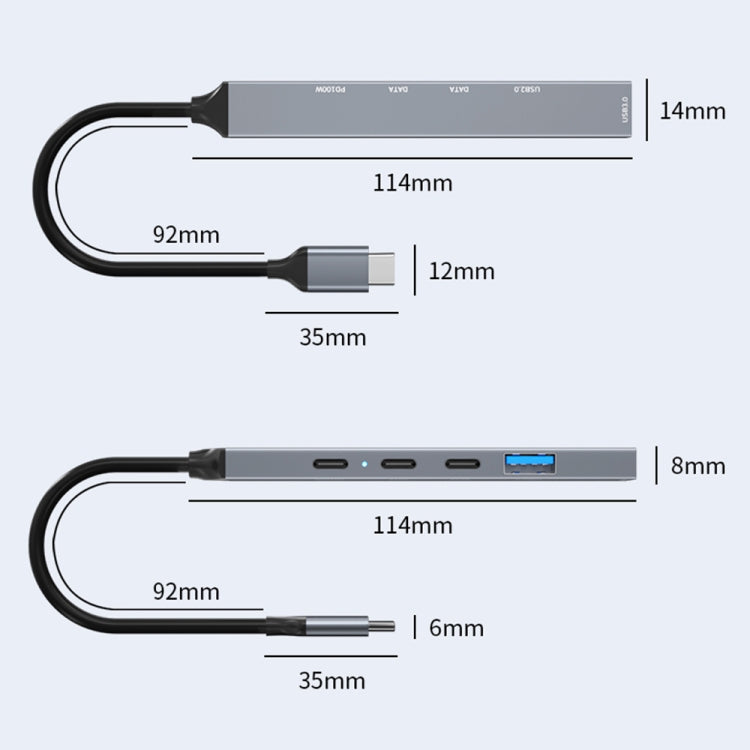 Docking station multifunzione USB-C 5 in 1 100W PD