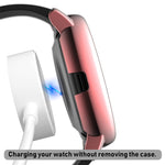 Placca custodia protettiva per PC con pellicola in vetro temperato, For Samsung Galaxy Watch Active 2 40mm, For Samsung Galaxy Watch Active 2 44mm