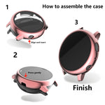 Placca custodia protettiva per PC con pellicola in vetro temperato, For Samsung Galaxy Watch Active 2 40mm, For Samsung Galaxy Watch Active 2 44mm