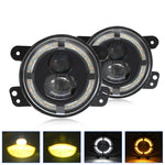 Y4 4 pollici 1 paio di fendinebbia a doppia lente con guida luminosa, For Jeep Wrangler JK 2 Door 2007-2015