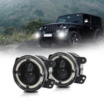 Y4 4 pollici 1 paio di fendinebbia a doppia lente con guida luminosa, For Jeep Wrangler JK 2 Door 2007-2015