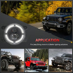 Y4 4 pollici 1 paio di fendinebbia a doppia lente con guida luminosa, For Jeep Wrangler JK 2 Door 2007-2015