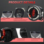 Y4 4 pollici 1 paio di fendinebbia a doppia lente con guida luminosa, For Jeep Wrangler JK 2 Door 2007-2015
