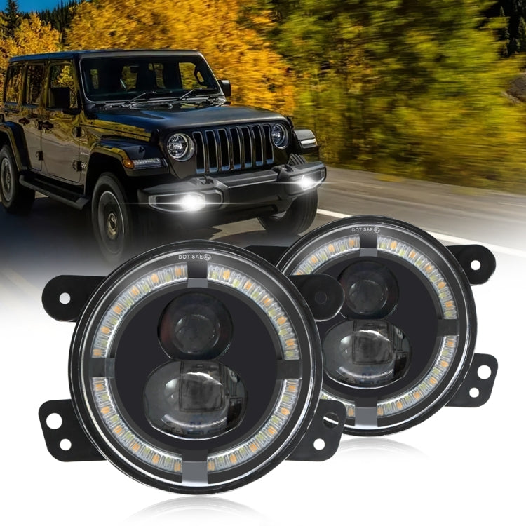 Y4 4 pollici 1 paio di fendinebbia a doppia lente con guida luminosa, For Jeep Wrangler JK 2 Door 2007-2015