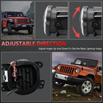 Y4 4 pollici 1 paio di fendinebbia a doppia lente con guida luminosa, For Jeep Wrangler JK 2 Door 2007-2015