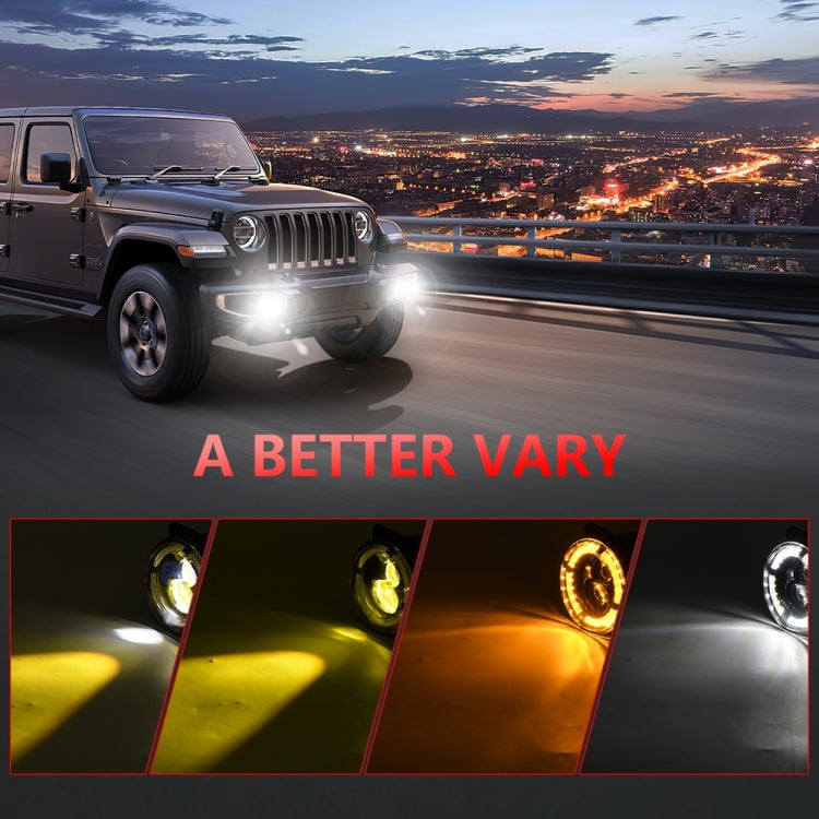 Y4 4 pollici 1 paio di fendinebbia a doppia lente con guida luminosa, For Jeep Wrangler JK 2 Door 2007-2015