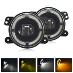 Fendinebbia a lente singola con guida luminosa Y5 da 4 pollici e 1 paio, For Jeep Wrangler JK 2 Door 2007-2015