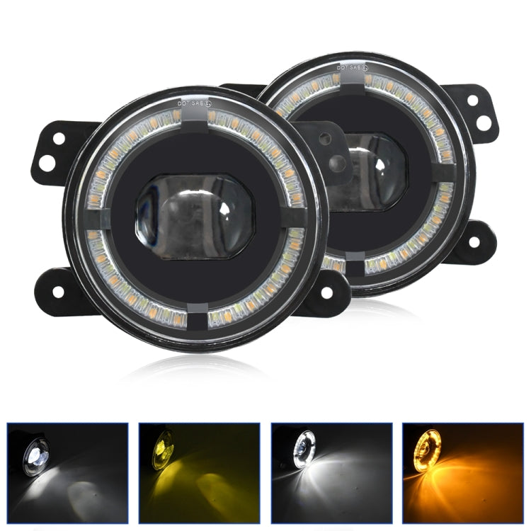 Fendinebbia a lente singola con guida luminosa Y5 da 4 pollici e 1 paio, For Jeep Wrangler JK 2 Door 2007-2015