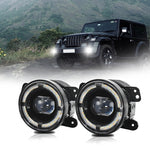 Fendinebbia a lente singola con guida luminosa Y5 da 4 pollici e 1 paio, For Jeep Wrangler JK 2 Door 2007-2015