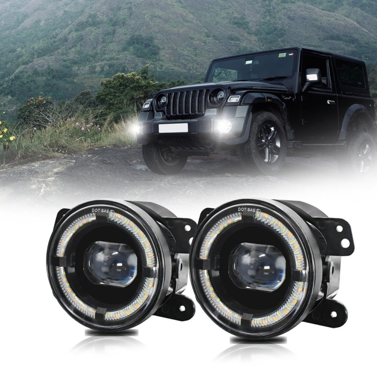 Fendinebbia a lente singola con guida luminosa Y5 da 4 pollici e 1 paio, For Jeep Wrangler JK 2 Door 2007-2015