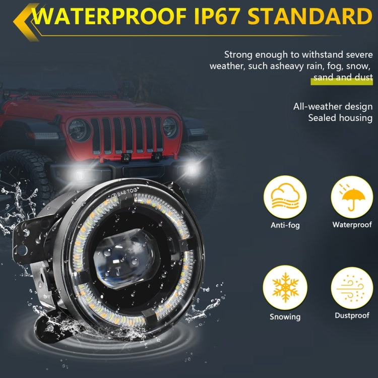 Fendinebbia a lente singola con guida luminosa Y5 da 4 pollici e 1 paio, For Jeep Wrangler JK 2 Door 2007-2015